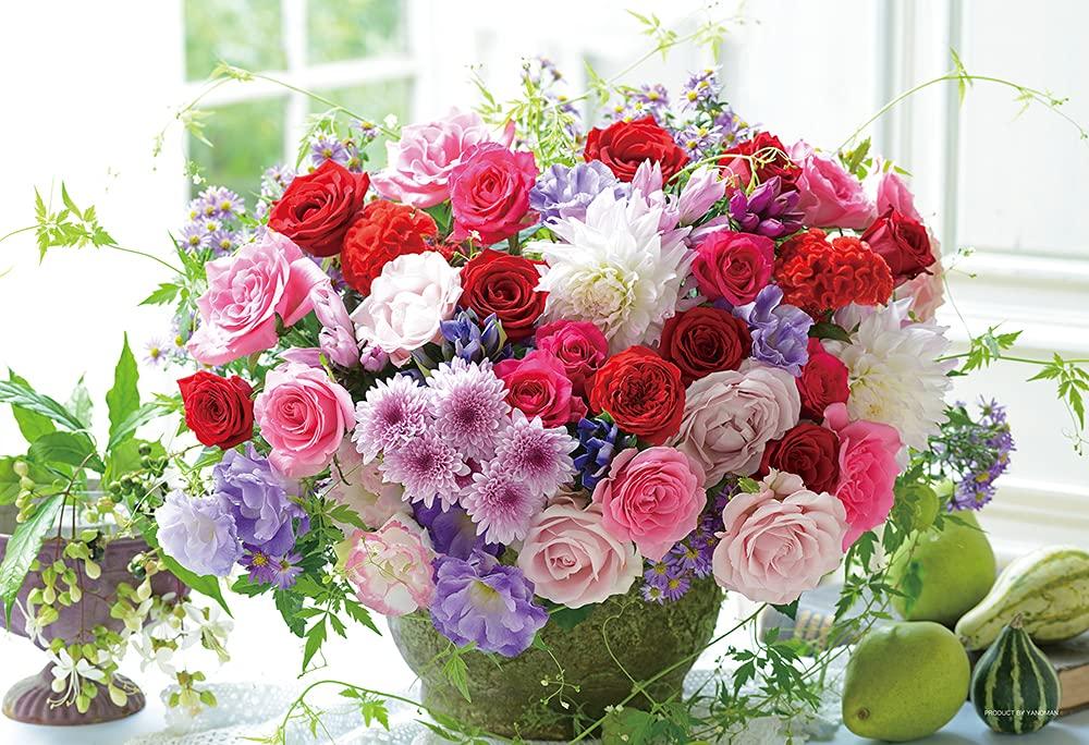 

Yanoman [Made in Japan] 500-Piece Jigsaw Puzzle, Compact Pieces, Brilliant Flower (38x53cm), 35-28 Pieces, Invoice Postcard, Self-Adhesive, Spatula,