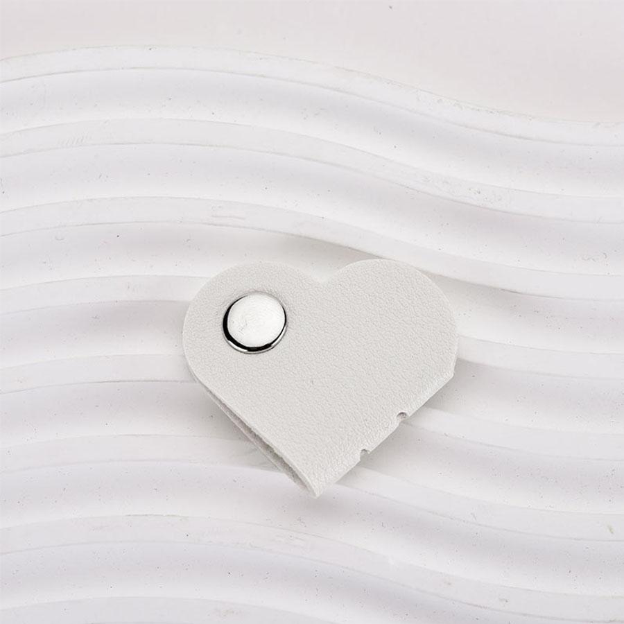 1 PC Heart Shape Cable Organizer, PU Leather Cord Management, Universal Cable Holder for Office, Perfect Gift for Men Women