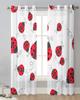 Red Ladybug Sheer Curtains for Living Room Decoration Window Curtains for Kitchen Tulle Voile Organza Curtains