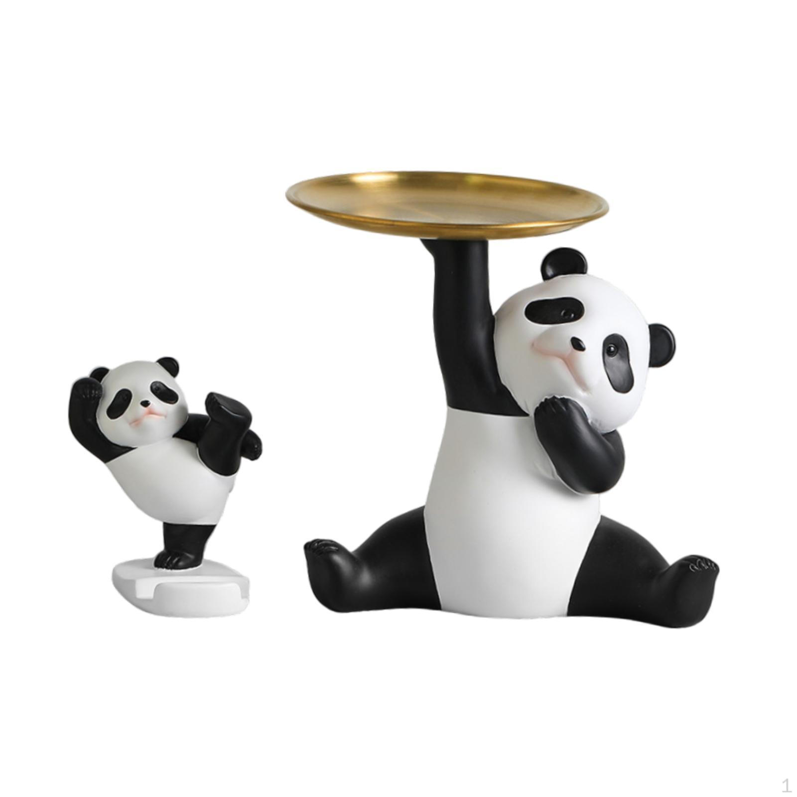 

Очаровательная фигурка панды с подносом - очаровательный акцент домашнего декора Panda Tray_Standing Panda Stand