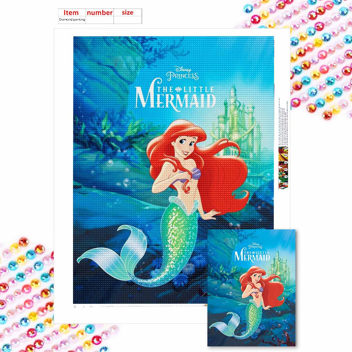 

Полная круглая алмазная живопись Приключенческая русалка Искусство Стразы Картина Мозаика Сделай сам 5D Вышивка крестом Домашнее украшение Round 20x30cm