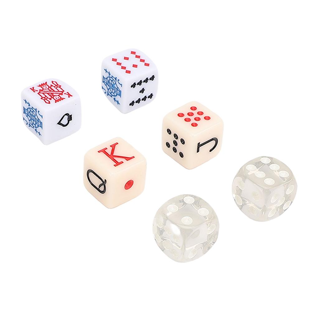 6 Sided Dice Impact Proof Fun Educational 0.63 X 0.63 X 0.63in Plastic Colorful Disc for Board Games