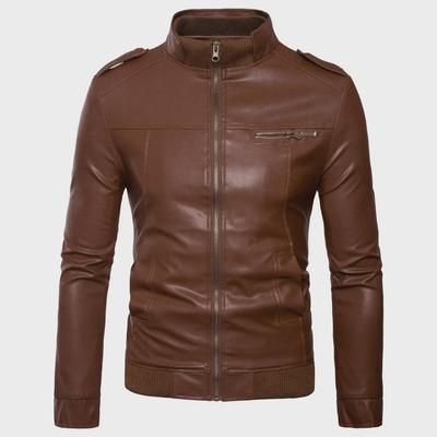 Men's 2020 Autumn/Winter Slim Stand Collar Leather Jacket - Y93