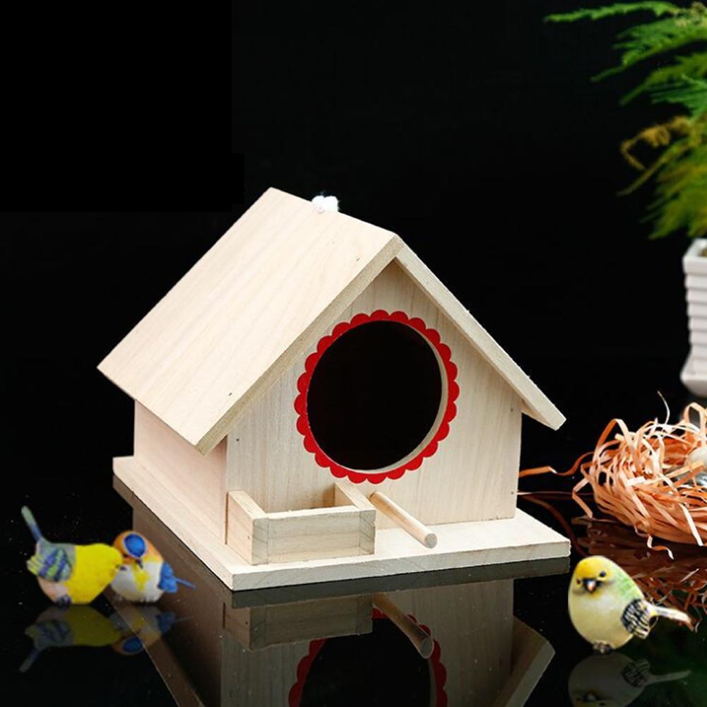 Fuglehus Slitesterkt Hengende Furu Fuglereir for Fugler Matstasjon Hvilestopp(rød)