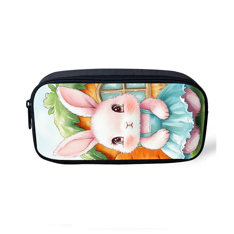 Rabbit Elementary School Children's Pencil Bag Simple Stationery Bags Pencil Bag Printed Storage Bags Wallet Printed