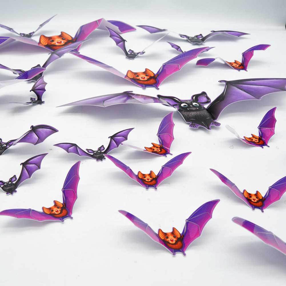 24 ks Halloween 3D samolepky s netopýry Realistické strašidelné samolepky s netopýry Samolepka na zeď Domácí koupelna Vnitřní dekorace