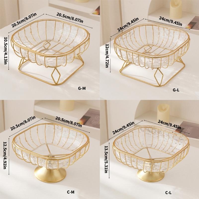 Spacious 24cm Wide Snacks and Fruit Serving Bowl for Coffee Table Solid Iron and PET Materials Fruit Display Plate