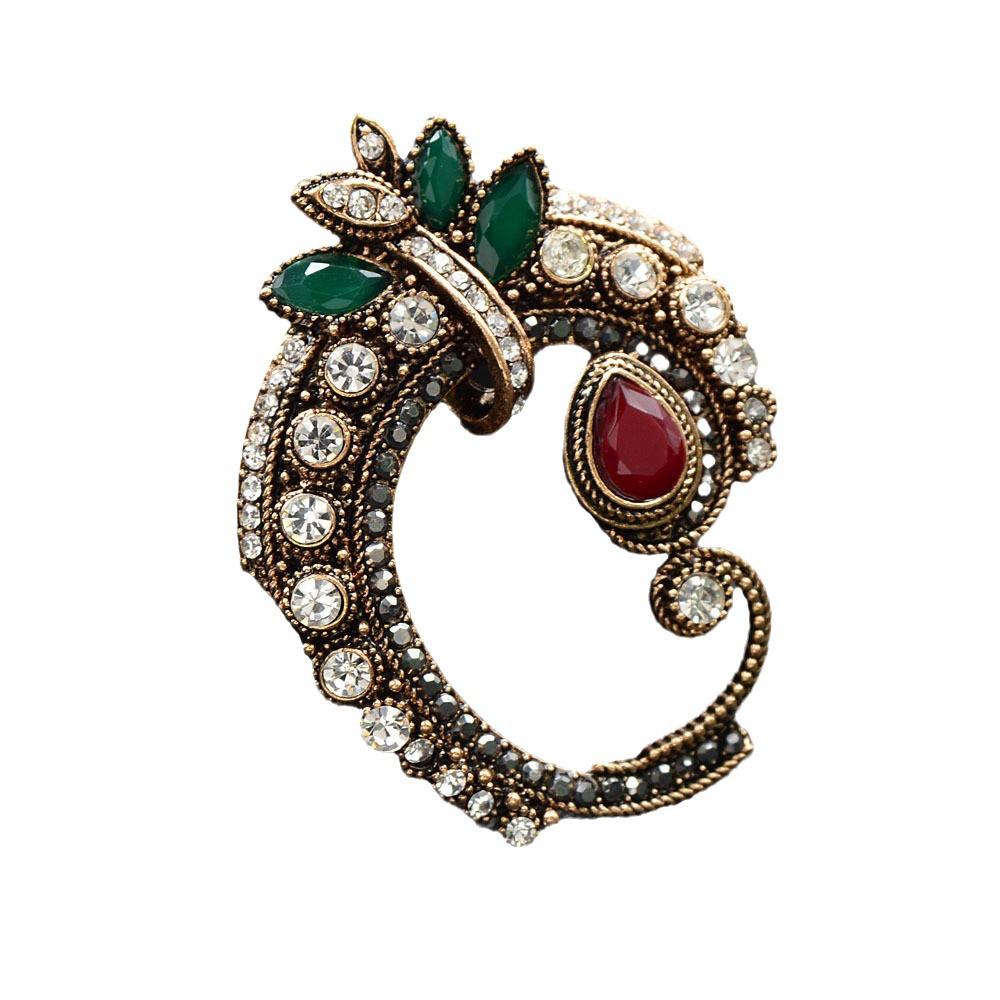 Retro European-American Rhinestone Floral Vine Brooch Pin - Versatile Women's Accessory