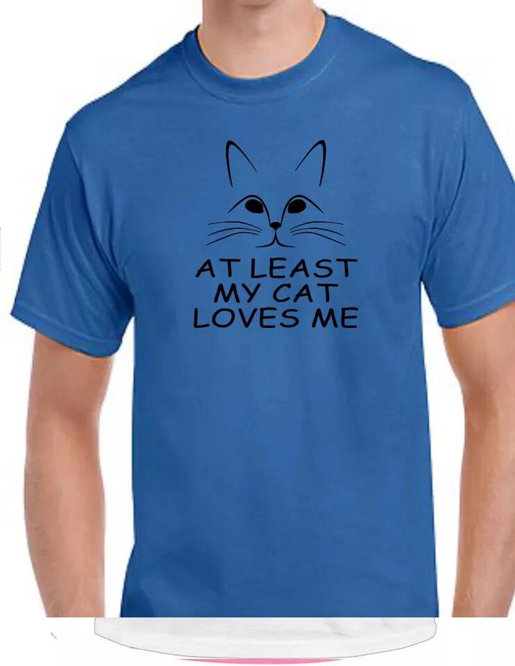 At Least My Cat Loves Me Racerback Kitten Animal Feline Pet Lover Kitty Tee S