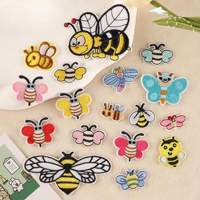 Stickerei-Etikettenkleber, Patch-Aufkleber Cartoon-Bienenkapitel Junge Stickerei-Aufkleber Kleidungszubehör Stoffetikett Stoffaufkleber