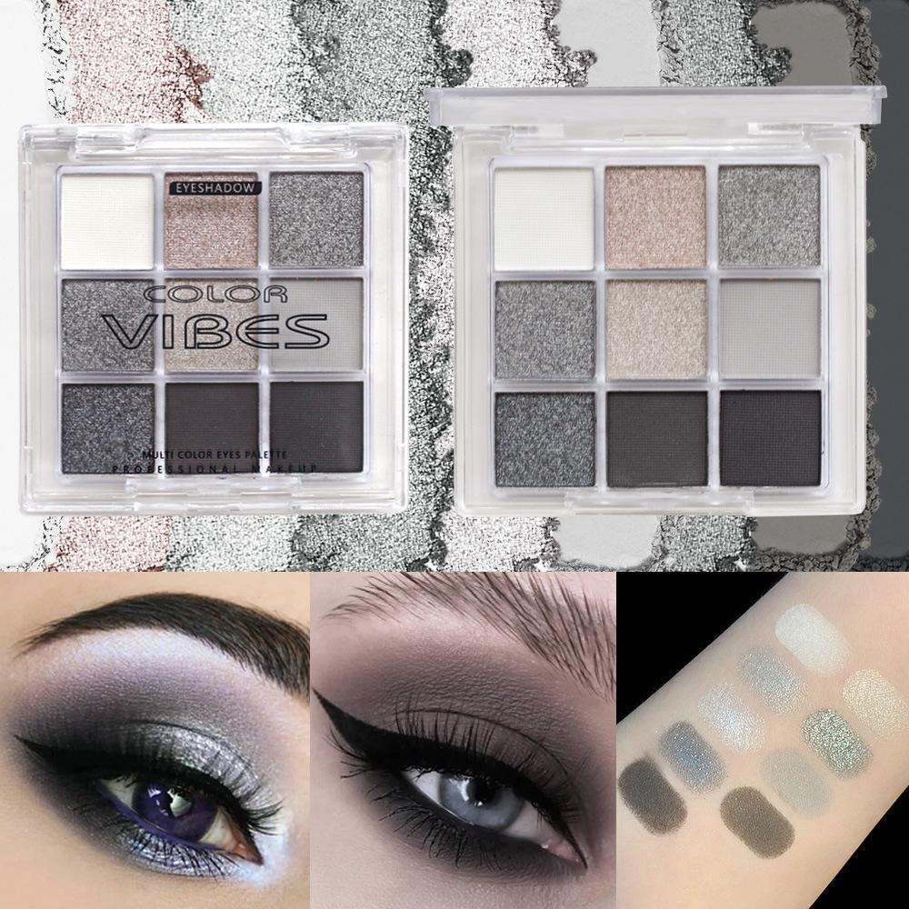 9-Color High-Shine Matte & Shimmery Eyeshadow Palette for Smokey Stage Party Music Festival Makeup Looks Long-Lasting Highly Pigmented Easy To Blend