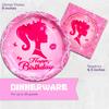 161CT Pink Babe Girl Happy Birthday Party Supplies Hot Pink Girl Party Decorations Tableware for 20 Guests for Baby Shower