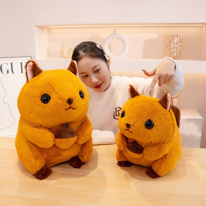 Cute Chubby Squirrel Doll Plush Toy Little Squirrel Doll Children's Company Soothing Rag Doll Birthday Gift