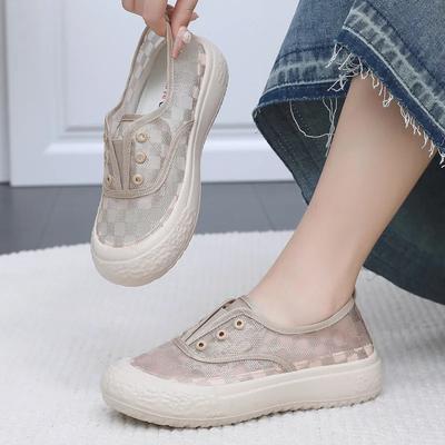 2024 Zomer Nieuwe Comfort Casual Dames Schoenen Mode Zachte Zool Mesh Ademende Platte Schoenen voor Dames Loafers Zapatos De Mujer