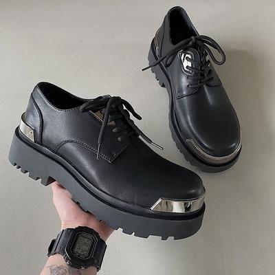 Italian Men's Leather Casual Shoes Thick Bottom Outdoor High Quality Safety Shoes for Men Work Formal Shoes Designer Dress Shoe