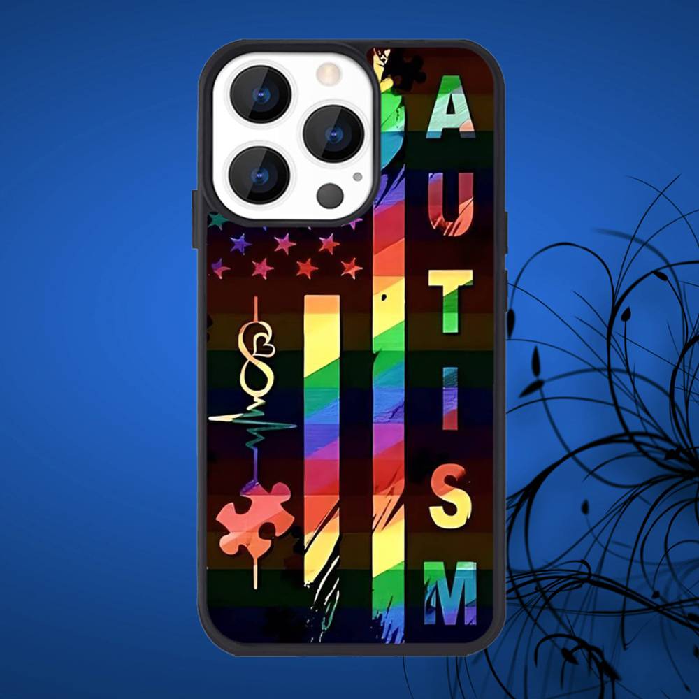 Autism Support Puzzle Phone Case For iPhone 16,15,14,13,12,11,Plus,Pro,Max Mini Magsafe Magnetic Wireless Charging
