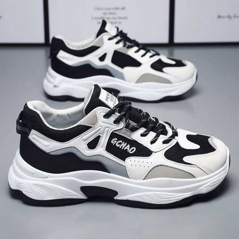 Wiosenny Trend Męskich Butów ze Studencką Siateczkową Powierzchnią Casualowe Buty Sportowe Małe Białe Buty na Platformie Daddy Buty Tide