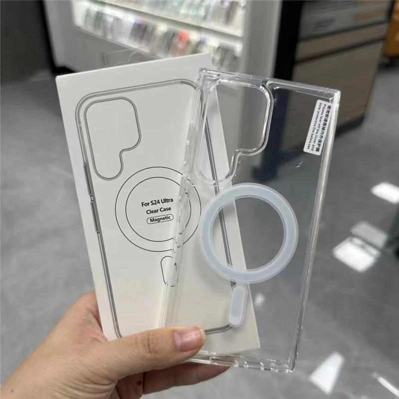 

Original Clear Magnetic Case For Samsung Galaxy S26 S25 S24 S23 S 26 Ultra S26 Plus For Magsafe Wireless Charge Shockproof Cover For Samsung S25Ultra