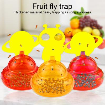 1 Set Fly Trap Spaceship Shape Reusable Strong Stickiness Kitchen Fruit Fly Trap Gnat Catcher Home Supplies
