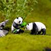 RemeeHi Panda Garden Miniature Mini Moss Landscape Unique Gift for Home or Office Plastic Miniature Animal Set of 4 Statues, Figurines, Accessories,