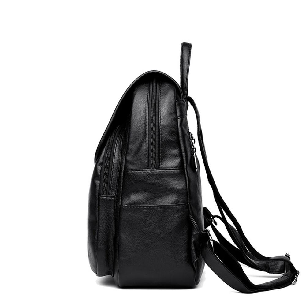 High Quality Women's PU Leather School Backpack College Style Travel Shoulder Bag