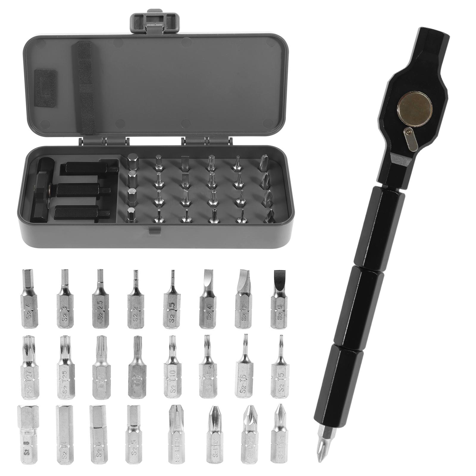 

24 In 1 Ratchet Screwdriver Set Precision Bit Set Ratcheting Screwdriver with Detachable Handle and Case Home Repairs Tool