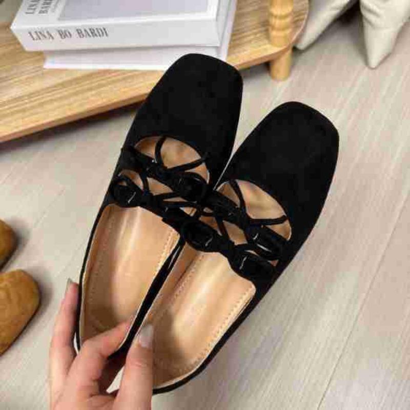 Double Bow Light Mouth Single Shoes Women's Autumn New Products Small Inner Height Increase Thick Heel Square Head Retro Mary Jane Shoes