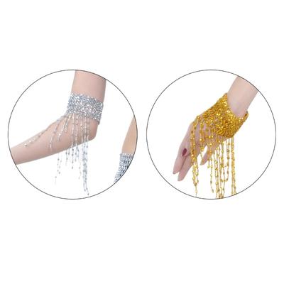 Bellydance Hand Chain Vintage Personality Bracelet Wrist Ankle Cuffs Bracelets Dancing Wrist Accessories with Tassels
