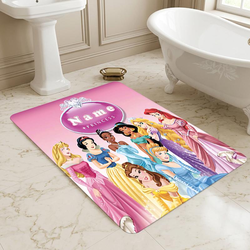 Custom Name Princess Party Living Room Non-Slip Area Rug Soft Carpet for Bedroom Kids Playroom Sofa Office Home Decor Doormat