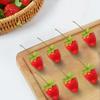 Set of 50 Artificial Strawberries with Green Stems for Durable Decorative Use in For Homes Events and Photography Projects