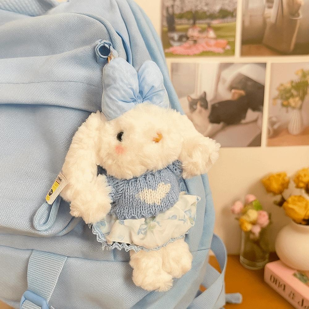 Hanging Doll Keychain Cute Plush Rabbit Key Ring Stylish Car Key Chain  Bag Accessory