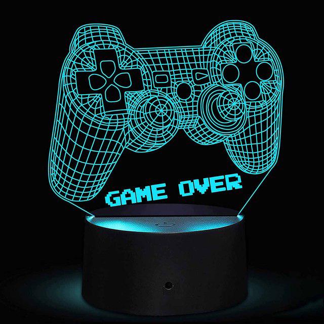 Creative 3D Game Controller Desk Lamp: 7-Color LED Decorative Night Light for Xbox