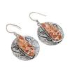 Natural Asteroid Jasper Gemstone 925 Sterling Silver Jewelry Earring 2.17" ZS-1397