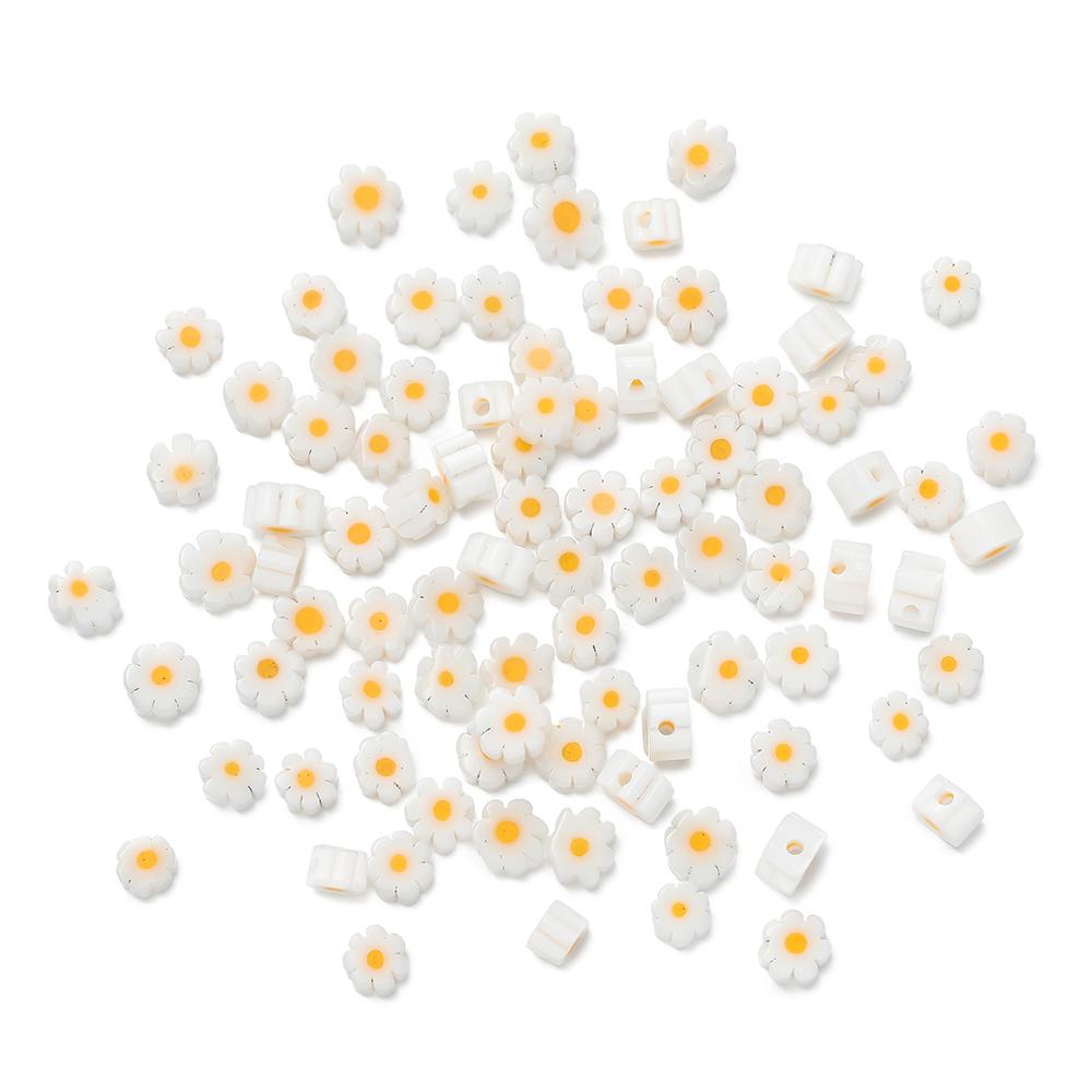 

1String/Lot 4-9mm Glass Daisy Beads Flowers Spacer Loose Bead for DIY Bracelet Earrings Necklace Jewelry Making Accessories