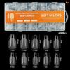 240/600Pcs Short Coffin Nail Tips Half Matte False Tips Full Cover Soft Gel Coffin Shaped Acrylic Nail Tips Clear