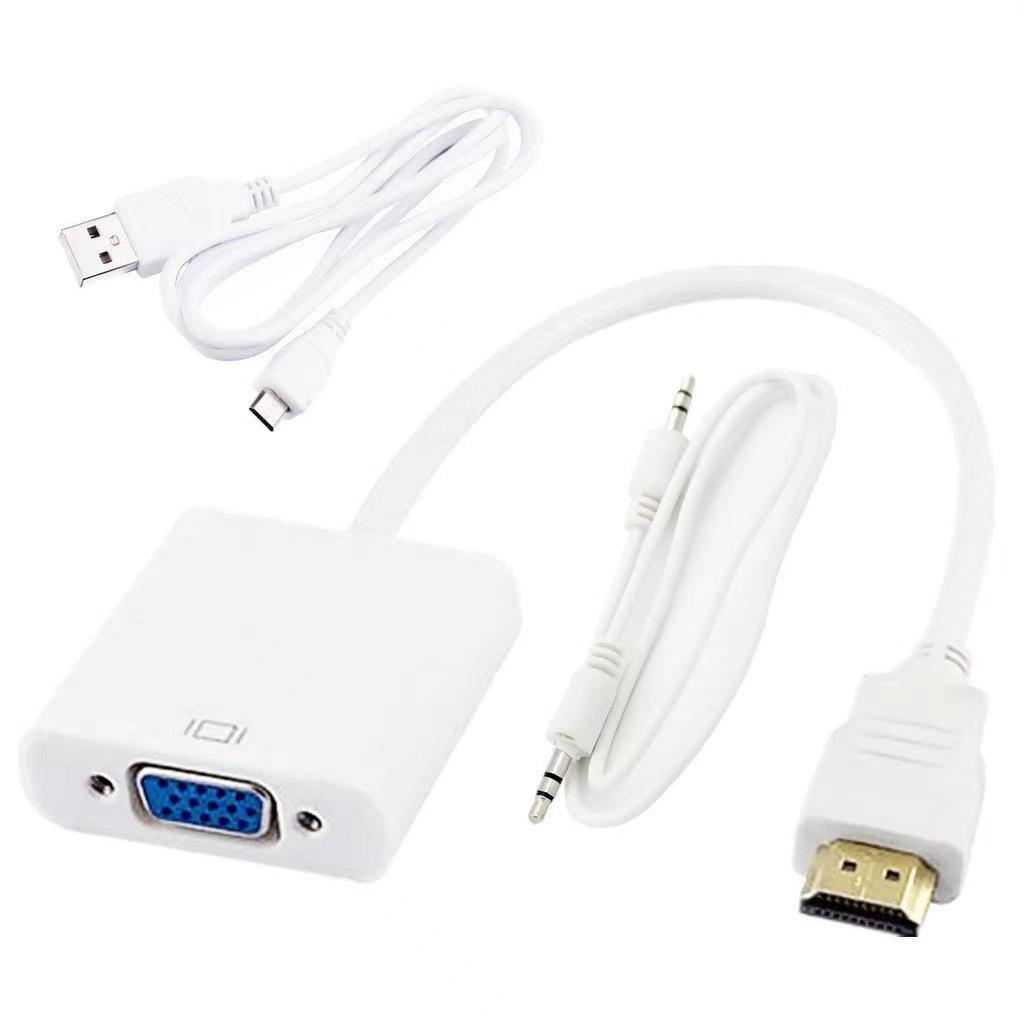 HDMI To VGA Cable with Audio and Power Adapter – High-Definition TV and Computer Connection