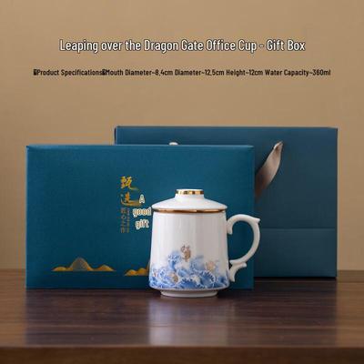 Shangqi Keramik-Tee-Trenntasse mit Fischsprung-Design