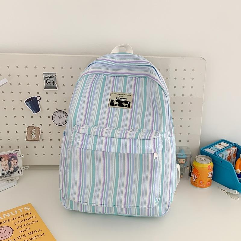 The Schoolbag Is Small, Fresh, Simple, Striped Backpack, Large-capacity Male and Female College Students Schoolbag Travel Backpack Tide