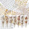 8 Sheets 3D Nail Art Stickers Water Transfer Decals Self Adhesive Nail Decorative Stickers DIY Manicure Beauty Accessories