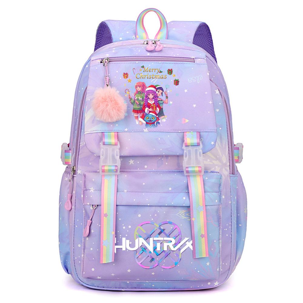 Anime Christmas K-Pop Demon Hunters Printed Large Capacity Waterproof Backpack Teenger Student Girl Boy Schoolbag Bookbag Women Waterproof Travel Bag