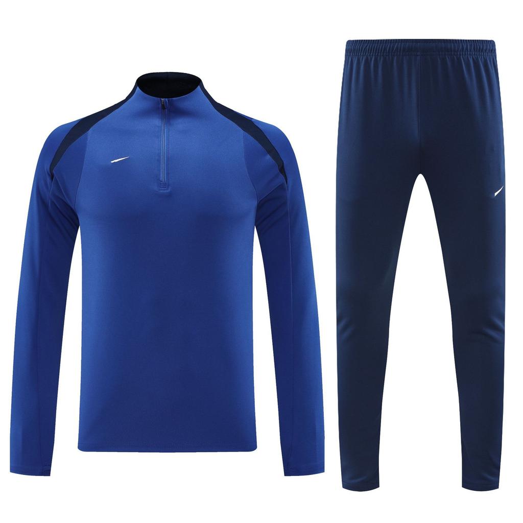 Student Team Half Zipper Long Sleeve Suit Football Training Suit Club Quick Drying Football Jersey Breathable