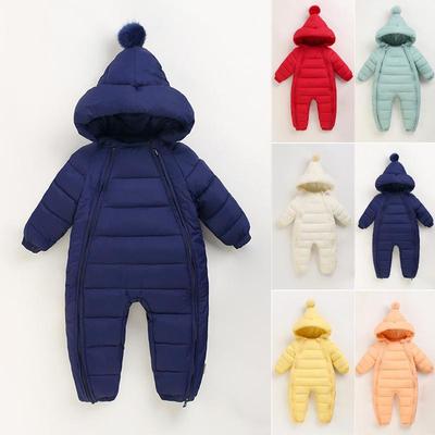 MO Säugling Kleinkind Baby Kinder Winter Strampler verdicken Kapuze warm Pullover Anzug Outdoor