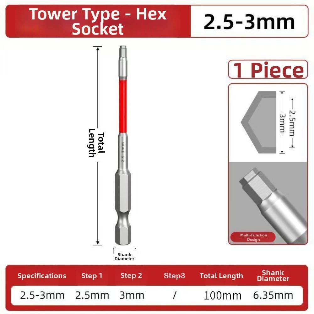 6.35mm Hex Shank Electric Screwdriver Bit Alloy Steel Hex Bit Set Automotive Maintenance