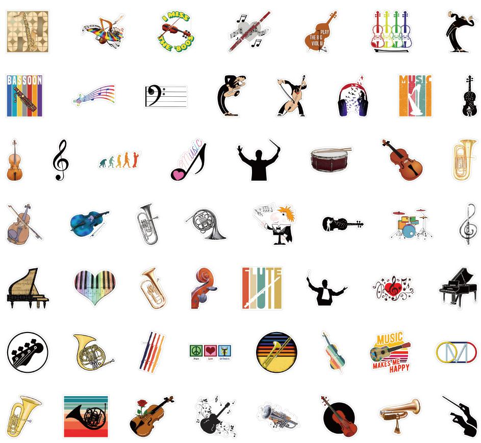 10 30 50 100pcs Music Orchestral Singer Cartoon Graffiti Stickers  Laptop Kids Toys Skateboard Luggage Waterproof Decal Stickers