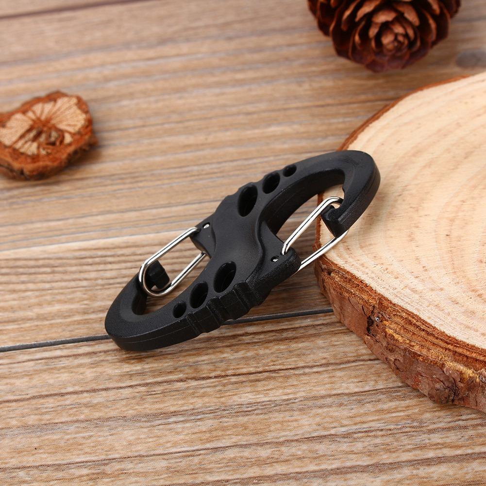 S type buckle, dual carabiner clips keychain buckle for backpack straps key rings