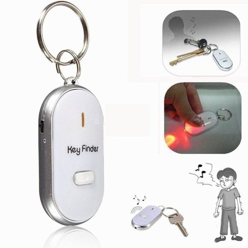 Fashion Find Lost Keys Chain Whistle Sound Control LED Lamp Key Finder Locator 1 pc