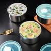 Bol de depozitare a alimentelor din oțel inoxidabil cu capac sigilat, multifuncțional, portabil, rotund, pentru ouă la abur, recipient pentru mâncare, accesorii de bucătărie