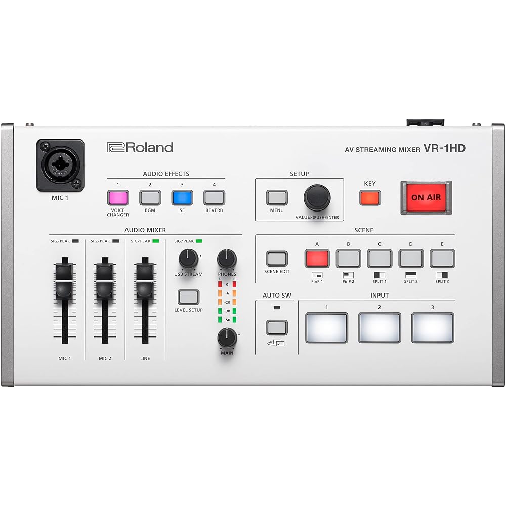 Roland AV Streaming Mixer VR-1HD Video Switcher for Live Streaming, Gaming, Seminars