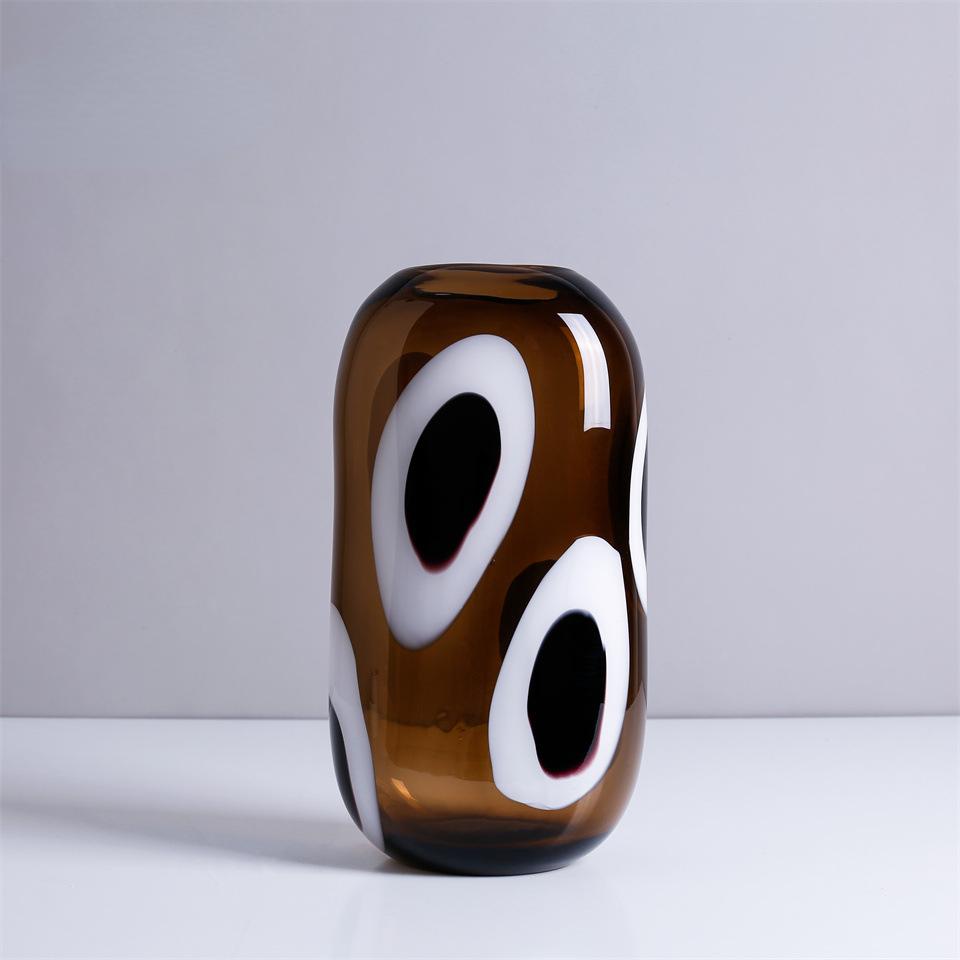 Glass Vase Transparent Spot Pattern Hydroponic Accessories Terrarium Ellipsoid Flower Vase Home Decoration Accessories