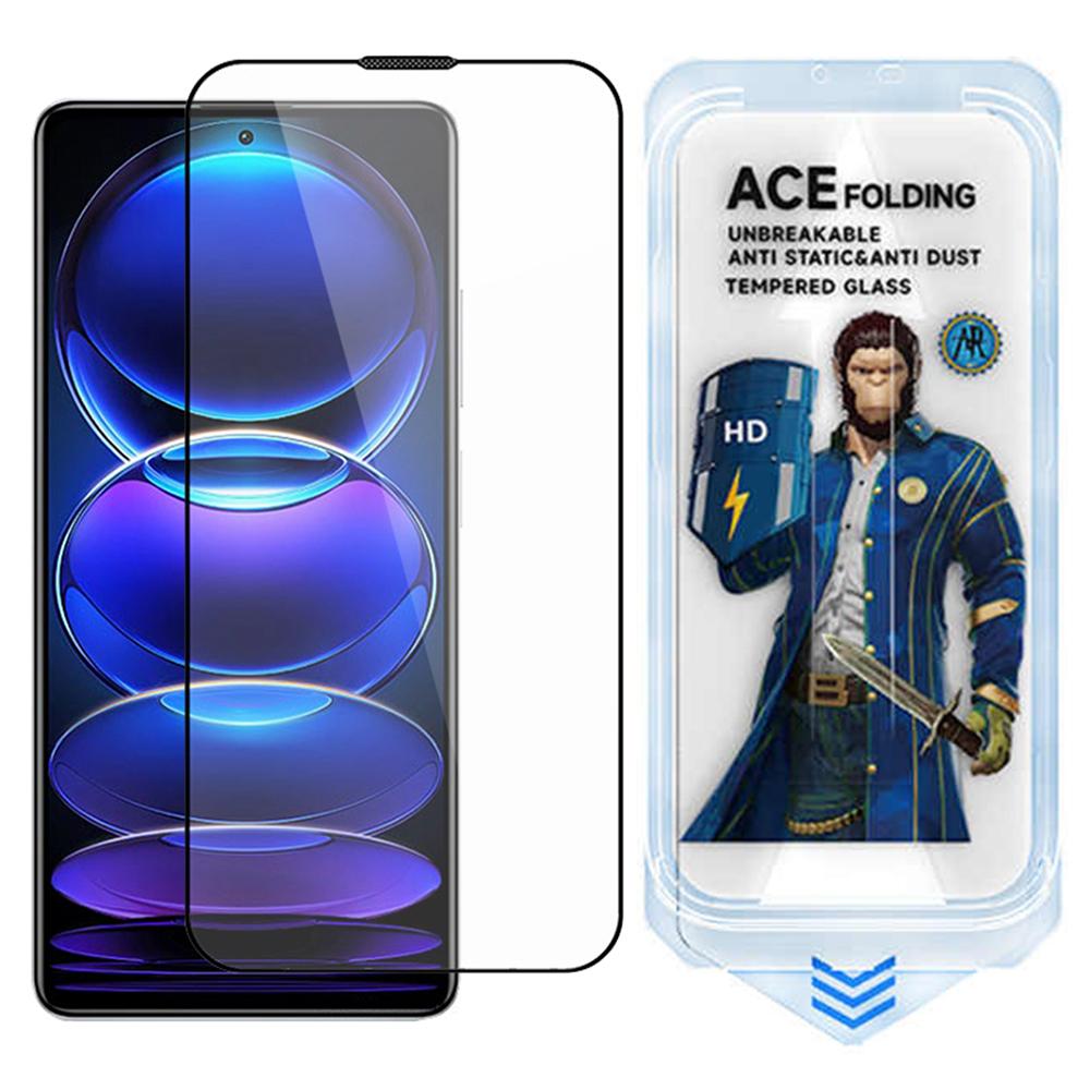 ESHMILY For Xiaomi Redmi Note 12 Pro+ 5G Screen Protector 2.5D High Aluminium-Silicon Glass Silk Printing Film with Easy Installation Tool